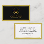 Rechtsanwalt Gesetzesan der klassischen Goldskala Visitenkarte (Vorne/Hinten)