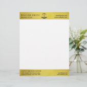 Rechtsanwalt Gesetzesgoldmetallam legalen Briefbogen (Stehend Vorderseite)