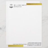 Rechtsanwalt Gesetzesgoldmetallam legalen Briefbogen (Vorne/Hinten)