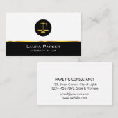 Rechtsanwalt Gesetzesgoldschwarz-an den Visitenkarte (Vorne/Hinten)