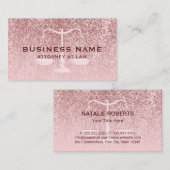 Rechtsanwalt Glam Rose Gold Glitzer Anwalt Visitenkarte (Vorne/Hinten)