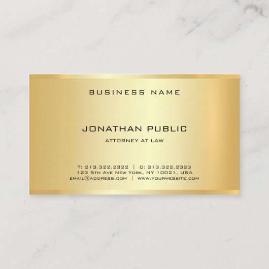 Rechtsanwalt Gold Look Template Law Office Visitenkarte (Rückseite)