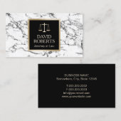 Rechtsanwalt Gold Scale Modernes Weißes Marmor Visitenkarte (Vorne/Hinten)