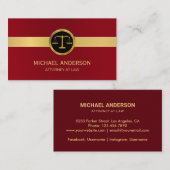 Rechtsanwalt Gold-Skala der Gerechtigkeit Elegant Visitenkarte (Vorne/Hinten)