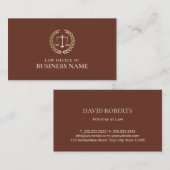 Rechtsanwalt Gold-Skala der Justiz Brick Red Visitenkarte (Vorne/Hinten)
