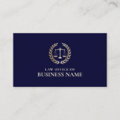 Rechtsanwalt Gold-Skala der Justiz Elegante Marine Visitenkarte (Vorderseite)