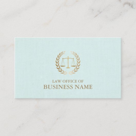 Rechtsanwalt Gold-Skala der Justiz Mint Linen Visitenkarte (Vorderseite)