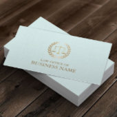 Rechtsanwalt Gold-Skala der Justiz Mint Linen Visitenkarte