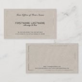Rechtsanwalt in Beige Imitats Linen Visitenkarte (Vorne/Hinten)