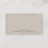 Rechtsanwalt in Beige Imitats Linen Visitenkarte (Rückseite)