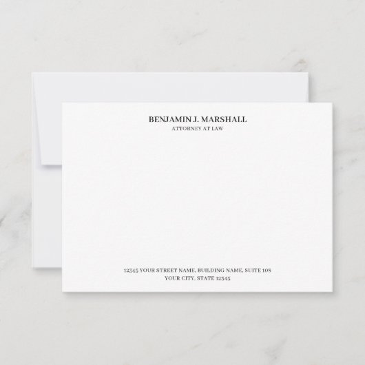 Rechtsanwalt in Beruflich Black Mitteilungskarte (Vorderseite)