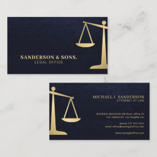 Rechtsanwalt in Gold Navy  Visitenkarte