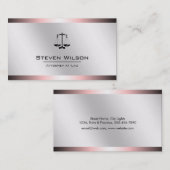 Rechtsanwalt in Jura White und Silver Steel Visitenkarte (Vorne/Hinten)