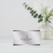 Rechtsanwalt in Jura White und Silver Steel Visitenkarte (Stehend Vorderseite)