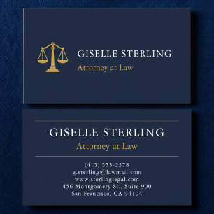 Rechtsanwalt in Navy Blau Gold Visitenkarte