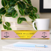 Rechtsanwalt in Rose Gold Black Legal Scale Namensplakette