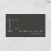 Rechtsanwalt "Justice Scale Black Business Card" Visitenkarte (Vorderseite)