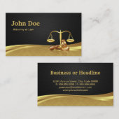Rechtsanwalt Justiz Elegante Black Gold Damask Visitenkarte (Vorne/Hinten)