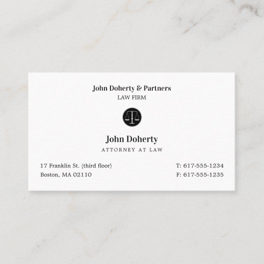 Rechtsanwalt | Klassischer Rechtsanwalt Visitenkarte (Vorderseite)