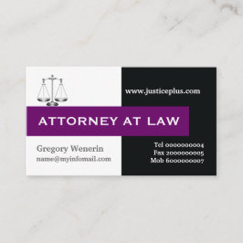 Rechtsanwalt lila, schwarz visitenkarte
