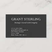 Rechtsanwalt Minimal der Holzkohle Grau White Visitenkarte (Vorderseite)