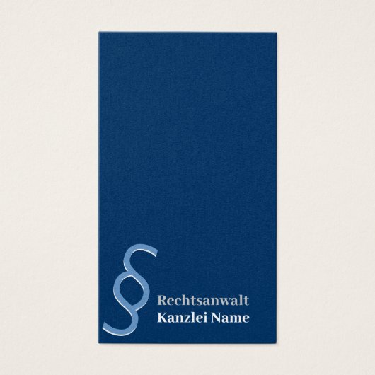 Rechtsanwalt minimalblau (Vorderseite)