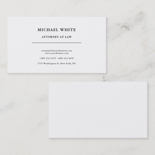 Rechtsanwalt Minimalistisch Beruflich Visitenkarte (Vorne/Hinten)