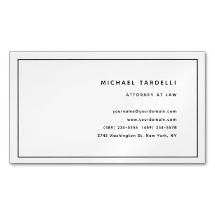 Rechtsanwalt Minimalistischer Klassischer Profi Magnetische Visitenkarte