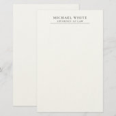 Rechtsanwalt Minimalistischer Profi Briefpapier (Vorne/Hinten)