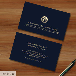 Rechtsanwalt mit "Law Blue and Gold Business Card" Visitenkarte