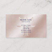 Rechtsanwalt Modern Navy Blue Rose Gold Visitenkarte (Rückseite)