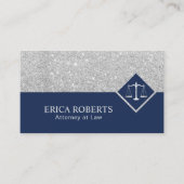 Rechtsanwalt Modern Navy Blue & Silver Attorney, R Visitenkarte (Vorderseite)