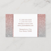Rechtsanwalt Moderne Rose Gold & Silver Glitzer Visitenkarte (Rückseite)