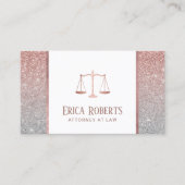 Rechtsanwalt Moderne Rose Gold & Silver Glitzer Visitenkarte (Vorderseite)