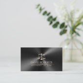 Rechtsanwalt Moderner Black & Gold Metallic Visitenkarte (Stehend Vorderseite)