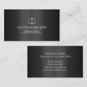Rechtsanwalt Moderner Elegant Dark Metal Visitenkarte (Vorne/Hinten)