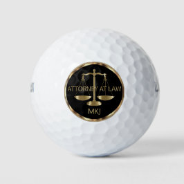 Rechtsanwalt, Monogram - Black and Gold Golfball