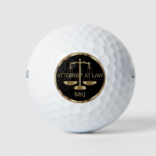 Rechtsanwalt, Monogram - Black and Gold Golfball (Vorderseite)