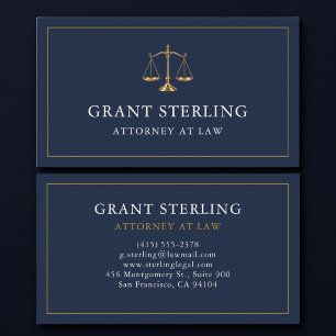 Rechtsanwalt Navy Blau Gold Professional Visitenkarte