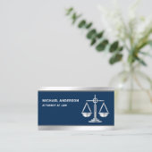 Rechtsanwalt Navy Blue Silver Justice Scale Visitenkarte (Stehend Vorderseite)