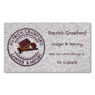 Rechtsanwalt-oder Notariatsbüro mit Richter-Hammer Magnetische Visitenkarte