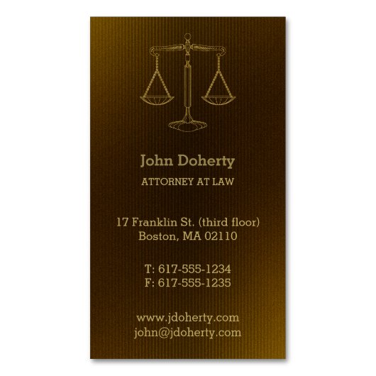 Rechtsanwalt | Perfekte goldene Skala der Gerechti Magnetische Visitenkarte (Vorderseite Vertikal)