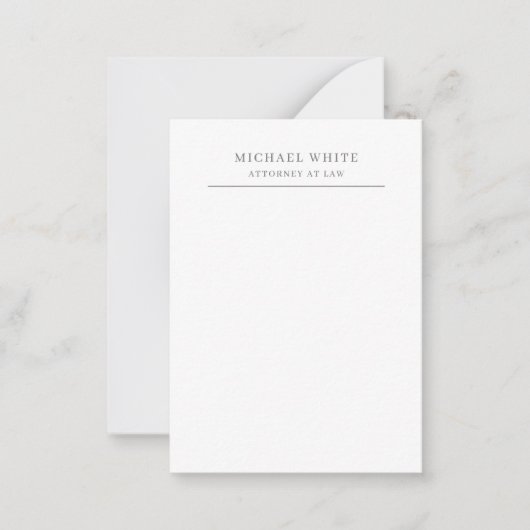 Rechtsanwalt Plain Minimalist Classical Pro Mitteilungskarte (Vorderseite)