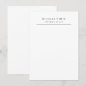 Rechtsanwalt Plain Minimalist Classical Pro Mitteilungskarte (Vorne/Hinten)