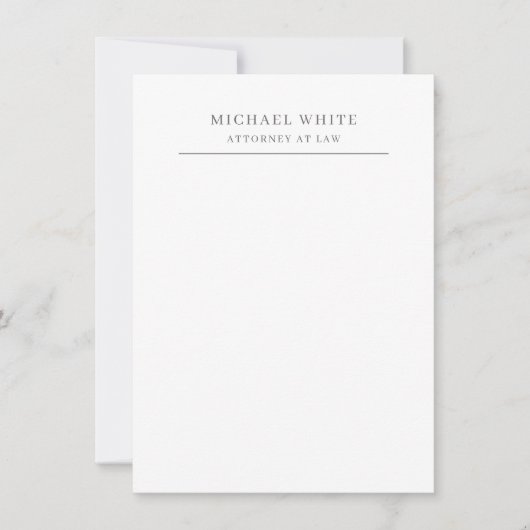 Rechtsanwalt Plain Minimalist Classical Pro Mitteilungskarte (Vorderseite)