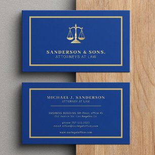 Rechtsanwalt professionell elegant gold blau visitenkarte