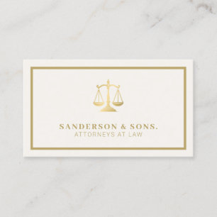 Rechtsanwalt professionell elegant gold creme visitenkarte