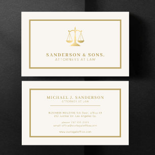 Rechtsanwalt professionell elegant gold creme visitenkarte