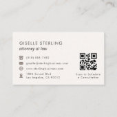 Rechtsanwalt QR Code Blush Pink Luxury Visitenkarte (Rückseite)