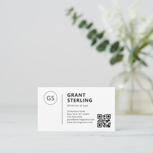 Rechtsanwalt QR-Firmenlogo Visitenkarte (Stehend Vorderseite)